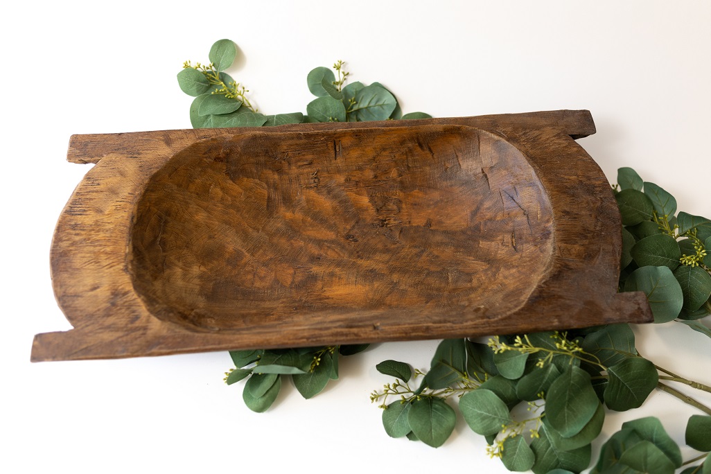 Medium Saranda Wood Dough Bowl - Click Image to Close