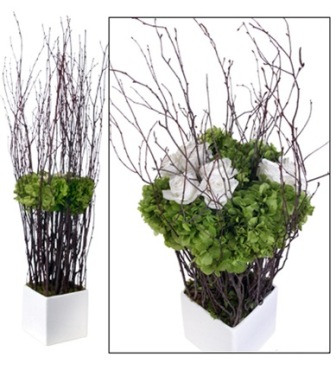 Birch Floral Topiary - 34" - Click Image to Close