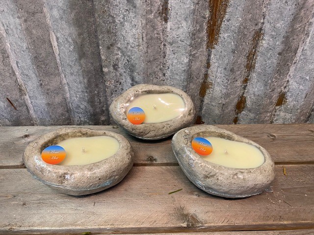 Concrete Stone Candle Forever Green Art Concete Candle